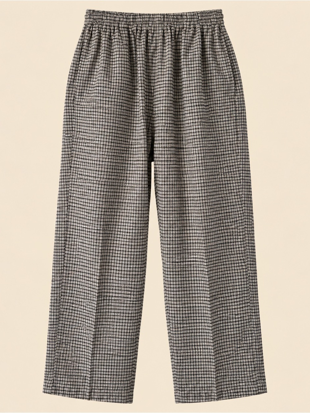 GrandpaCore Handmade Wool Plaid Checkered Elastic Waist Pants M